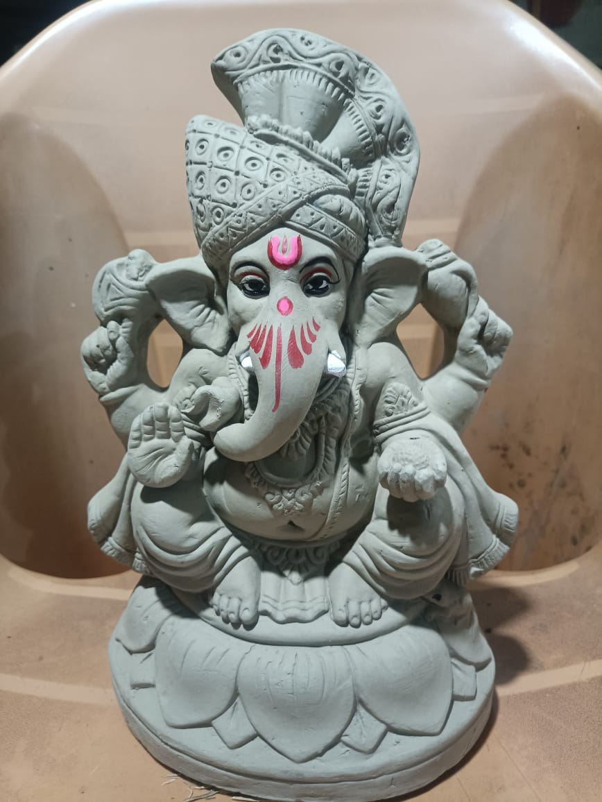 10 inch clay Ganesha