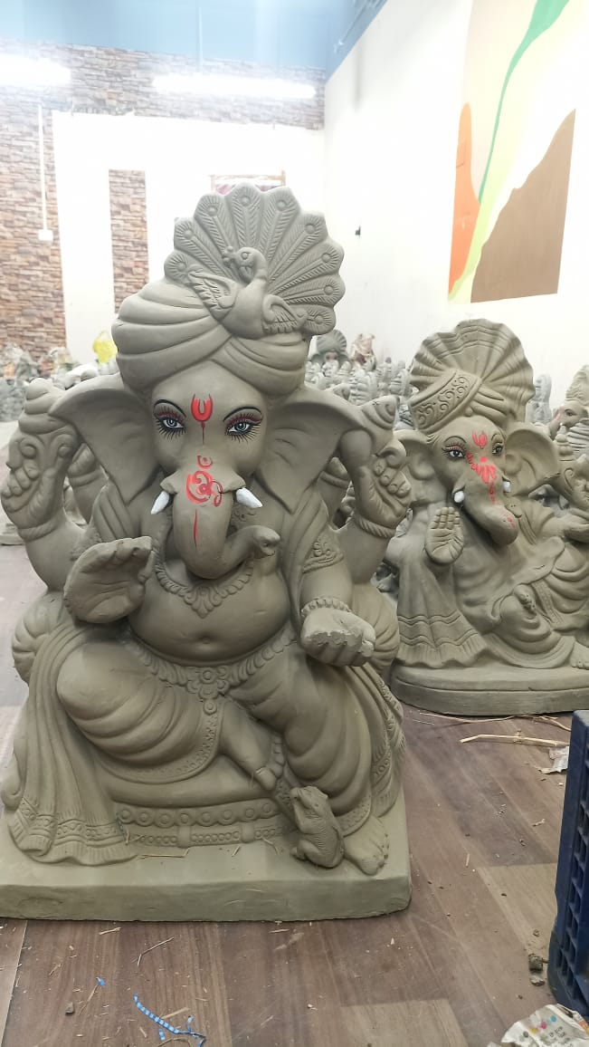2.6 ft clay Ganesha