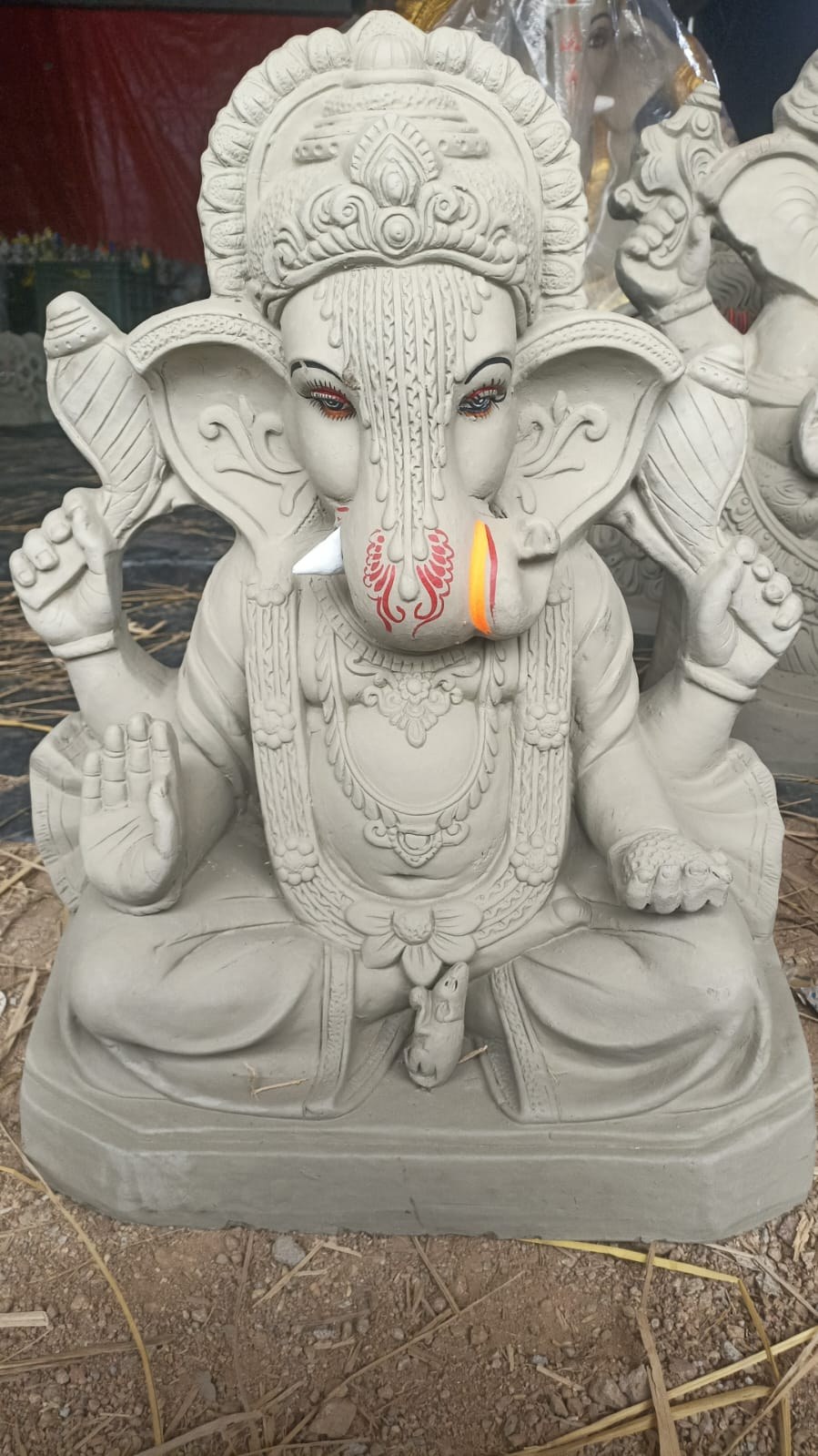 2.8 ft clay Ganesha