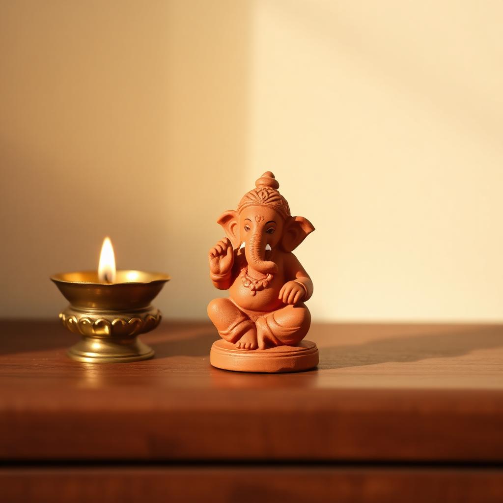 4 inch clay Ganesha